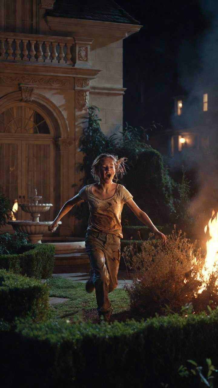The arson suspect at a wealthy estate: A 13-year-old homeless girl.