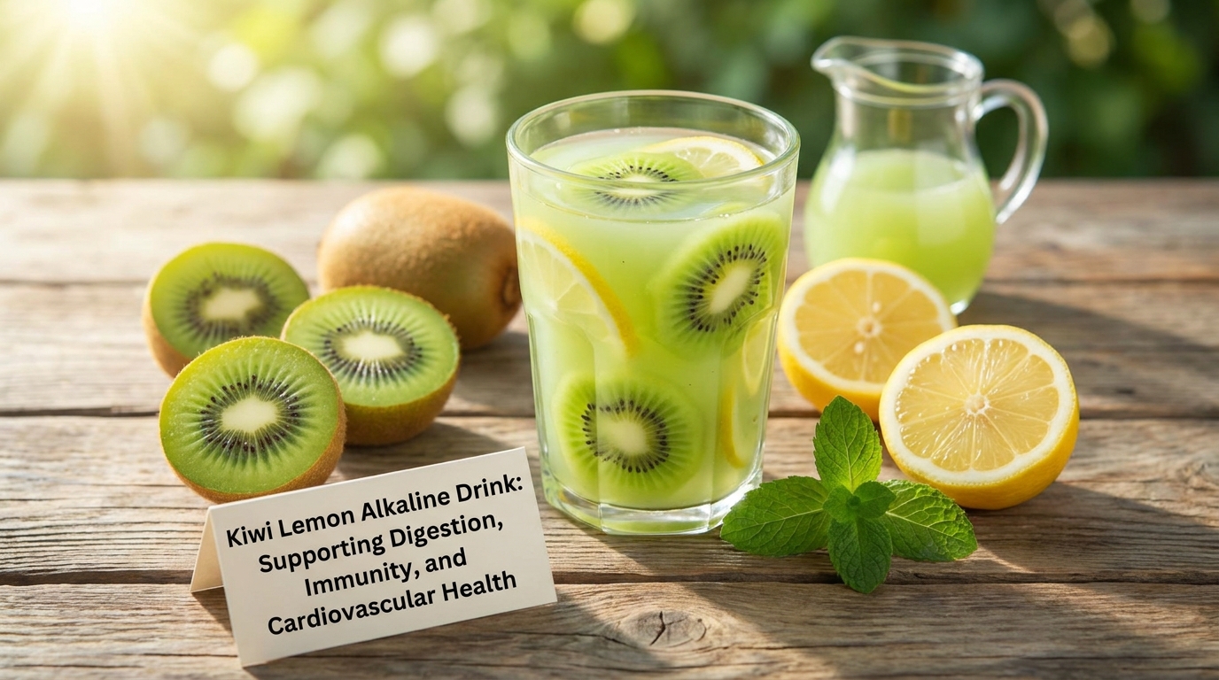 Kiwi Lemon Alkaline Drink: Supporting Digestion, Immunity, and Cardiovascular Health