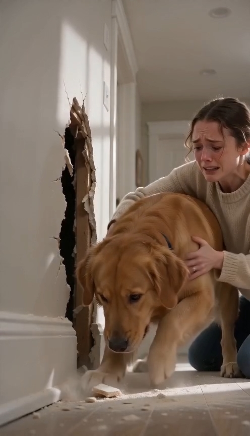 My dog started furiously scratching the wall behind my eight-month-old daughter’s crib: at first we thought she had simply gone crazy, but when we looked inside the wall, we found something truly horrifying