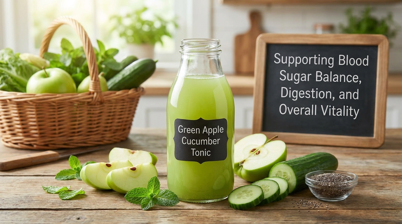 Green Apple Cucumber Tonic: Supporting Blood Sugar Balance, Digestion, and Overall Vitality