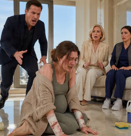 My Pregnant Wife Was Crying on the Marble Floor, Scrubbing Her Bleeding Arms With Bleach, While My Mother Sat Nearby Like Nothing Was Wrong