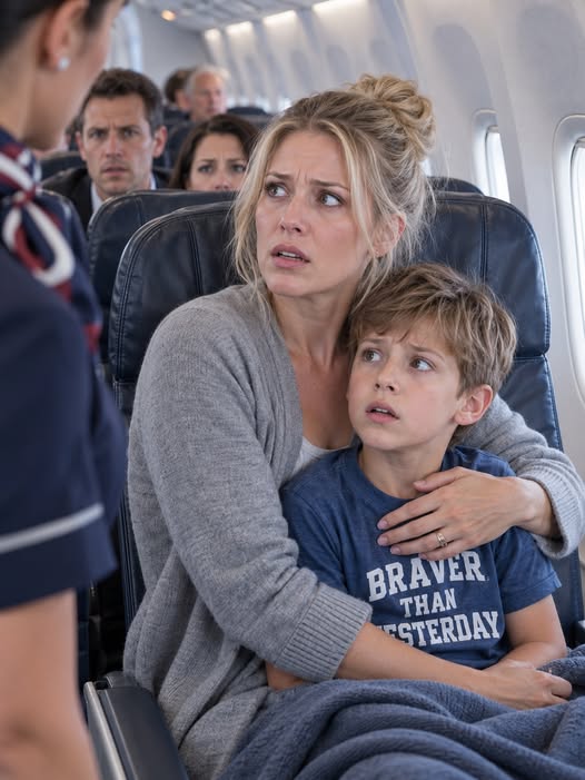 I Secretly Boarded My Pilot Husband’s Flight With Our 7-Year-Old Son To Give Him The Surprise Of His Life, But When He Picked Up The Cockpit Intercom, The Chilling Words He Said To Another Woman In Seat 3A Shattered Our Entire World Forever