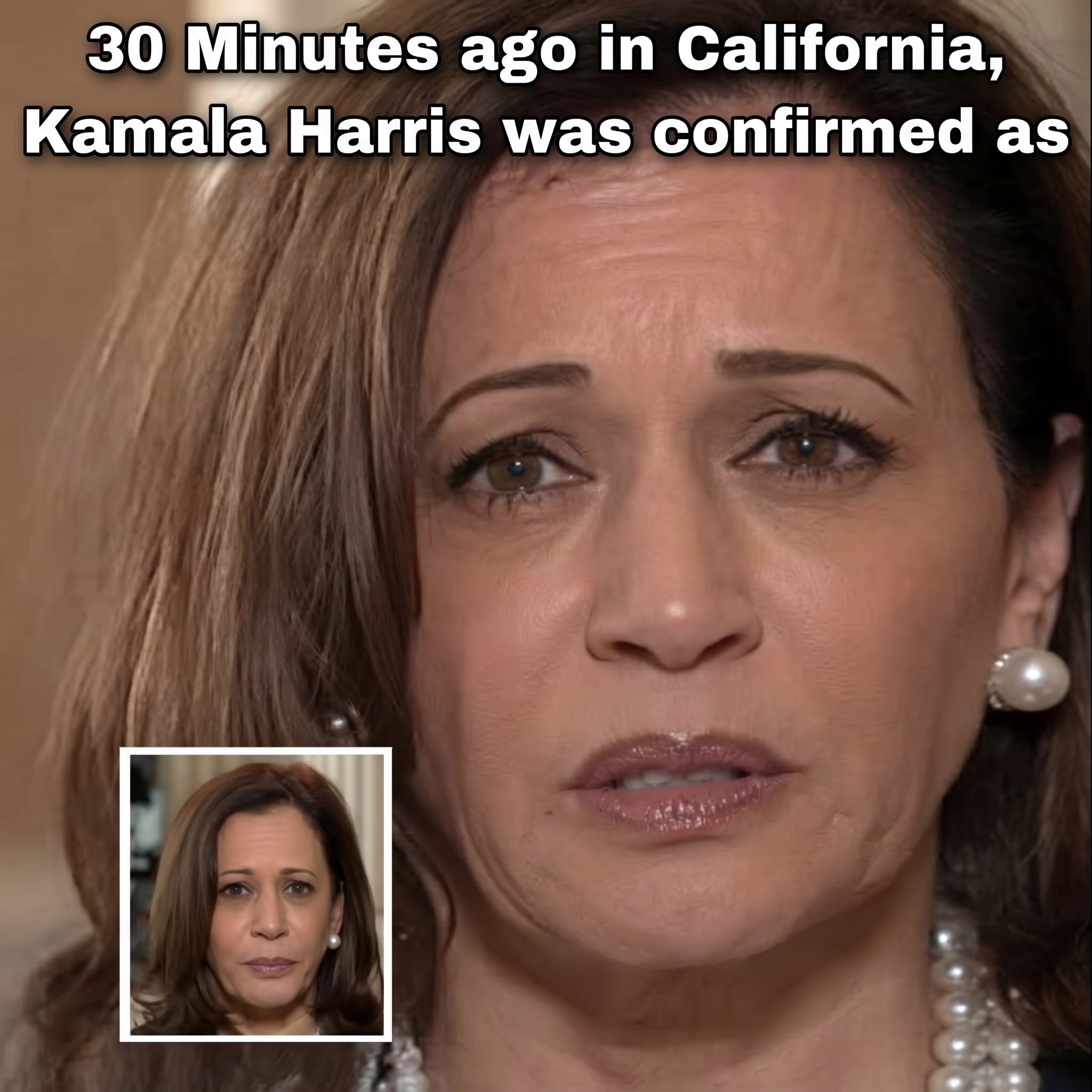 30 Minutes ago in California, Kamala Harris was confirmed as,,,,,
