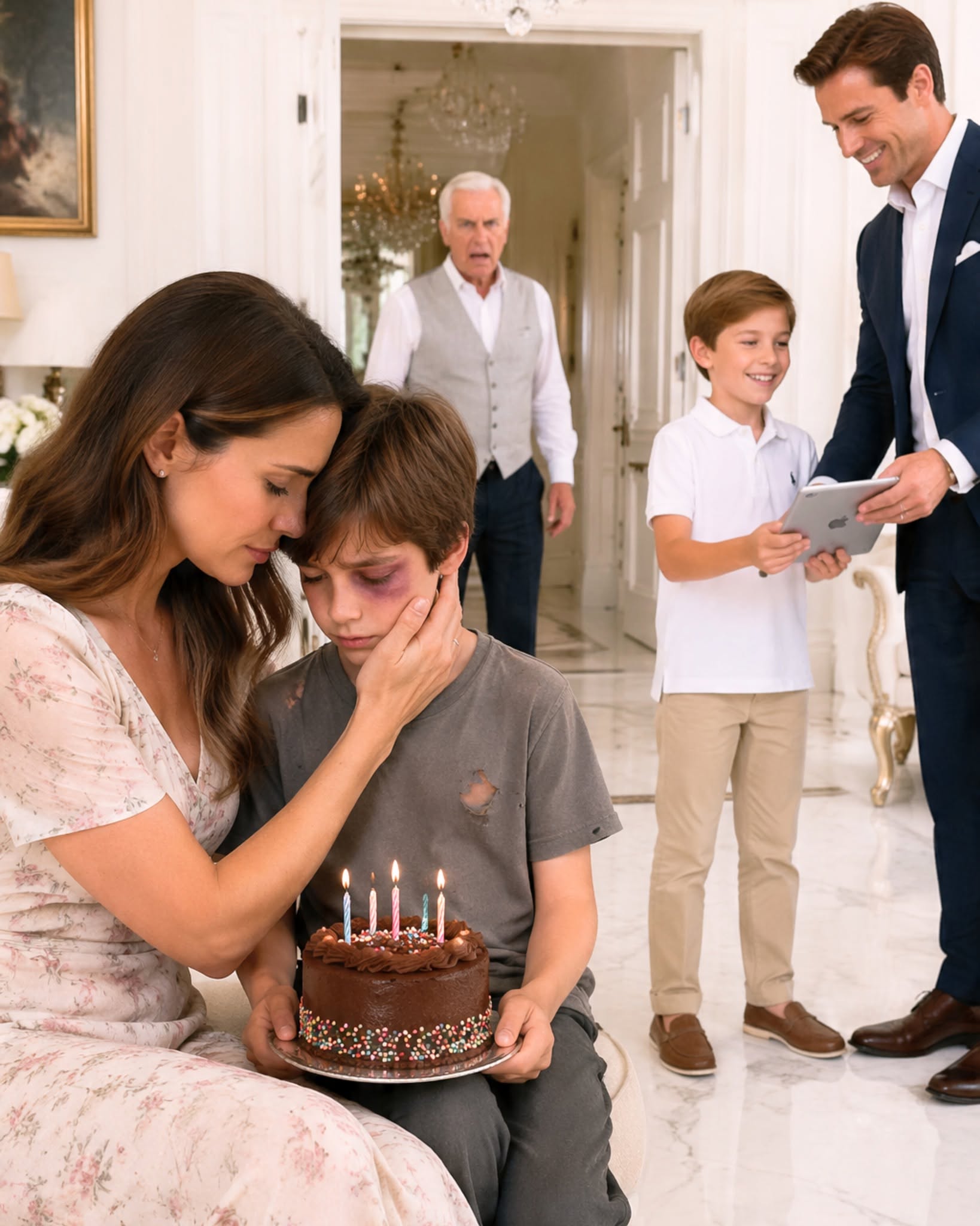 My husband sl@pped his 7-year-old son for asking for a cheap cake, but the next day he gifted his nephew an iPad; when my dad saw the sign, he warned: "Tomorrow you'll lose everything."