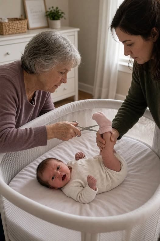 I Found My Newborn Niece With Scissors at Her Ankle—Then My Sister’s Handbag Fell Open Beside the Crib