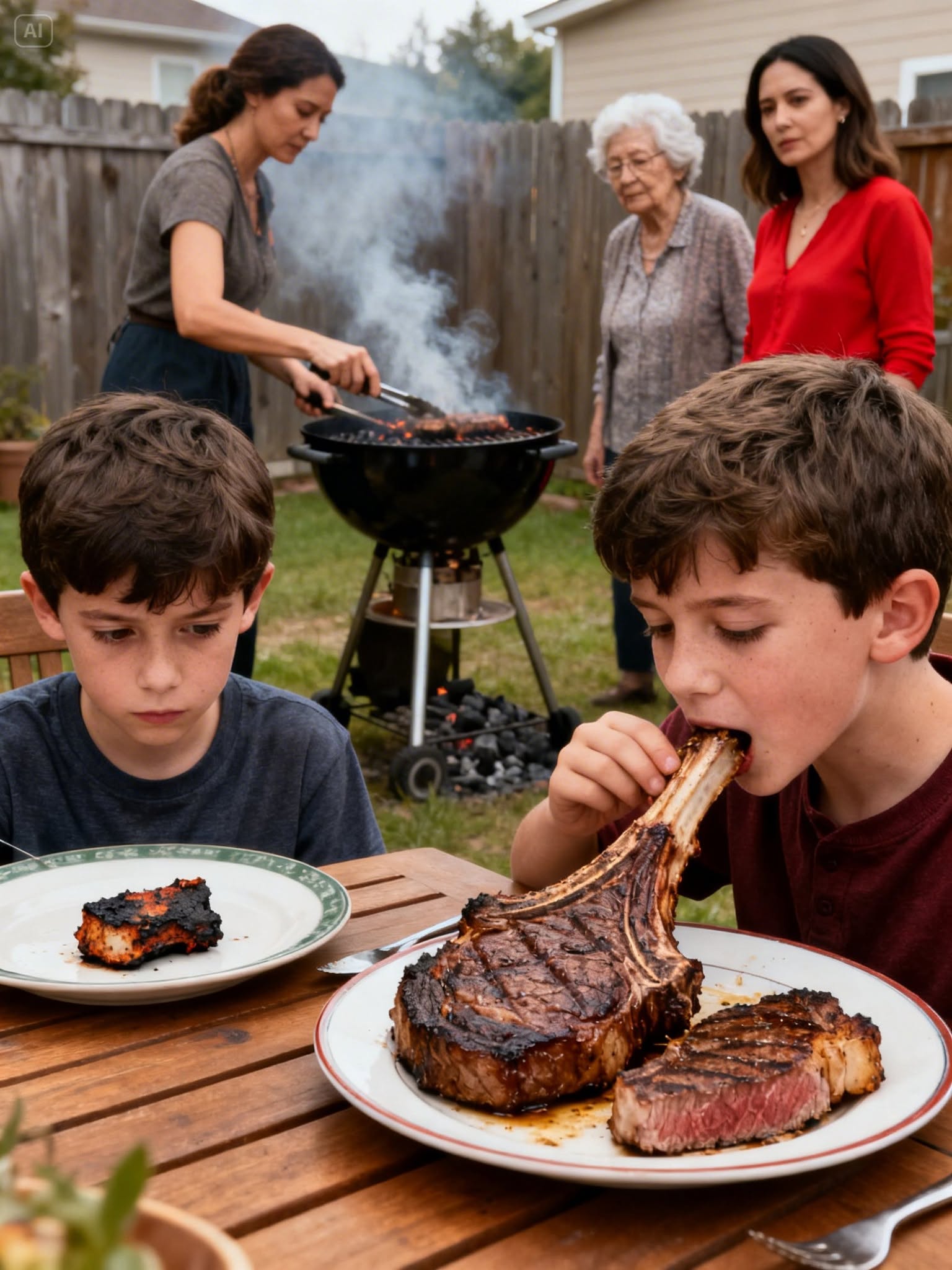 My Mother Served My Son Burnt Fat While My Niece Got Steak—Then I Learned Why He Begged Me Not to Leave