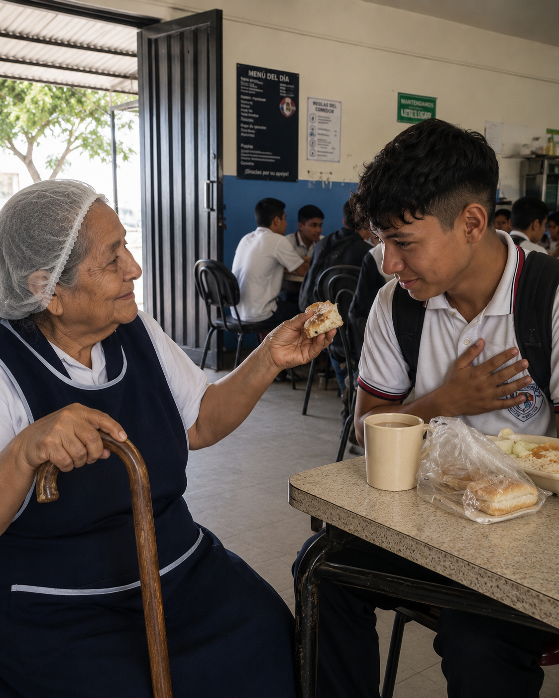 MI HIJO TOMÓ EL MICRÓFONO EN SU GRADUACIÓN, IGNORÓ A LOS MAESTROS Y LE DEDICÓ SU DISCURSO A LA ANCIANA DE LA CAFETERÍA. CUANDO REVELÓ EL SECRETO QUE ELLA GUARDABA, TODO EL AUDITORIO ROMPIÓ EN LLANTO.