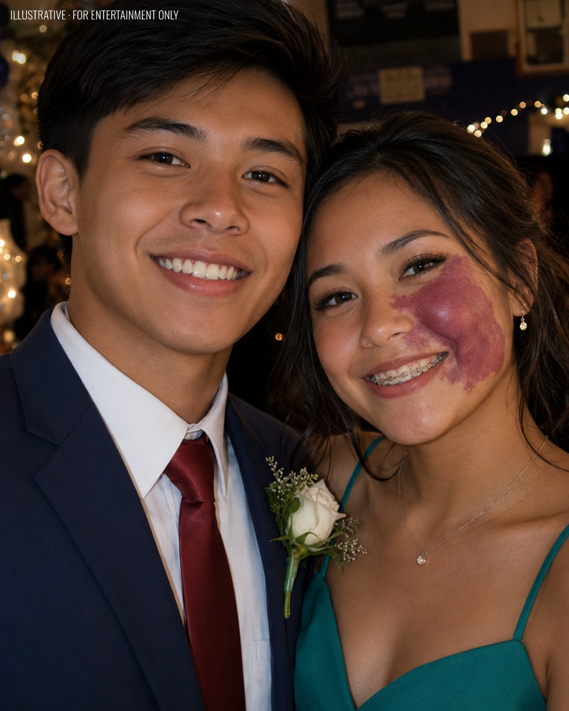 Isang Lalaki Lang Ang Nagyaya Sa Akin Mag-Prom Dahil Walang Iba Ang Gusto Dahil Sa Birthmark Sa Mukha Ko – Tumawa Ang Lahat Hanggang Sa May Pumasok Na Isang Opisyal Sa Hall