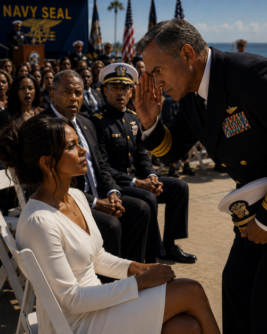 My family treated me like an embarrassment at my brother’s Navy SEAL ceremony… right up until the commander stopped everything, saluted me, and said words that made the entire crowd go silent.
