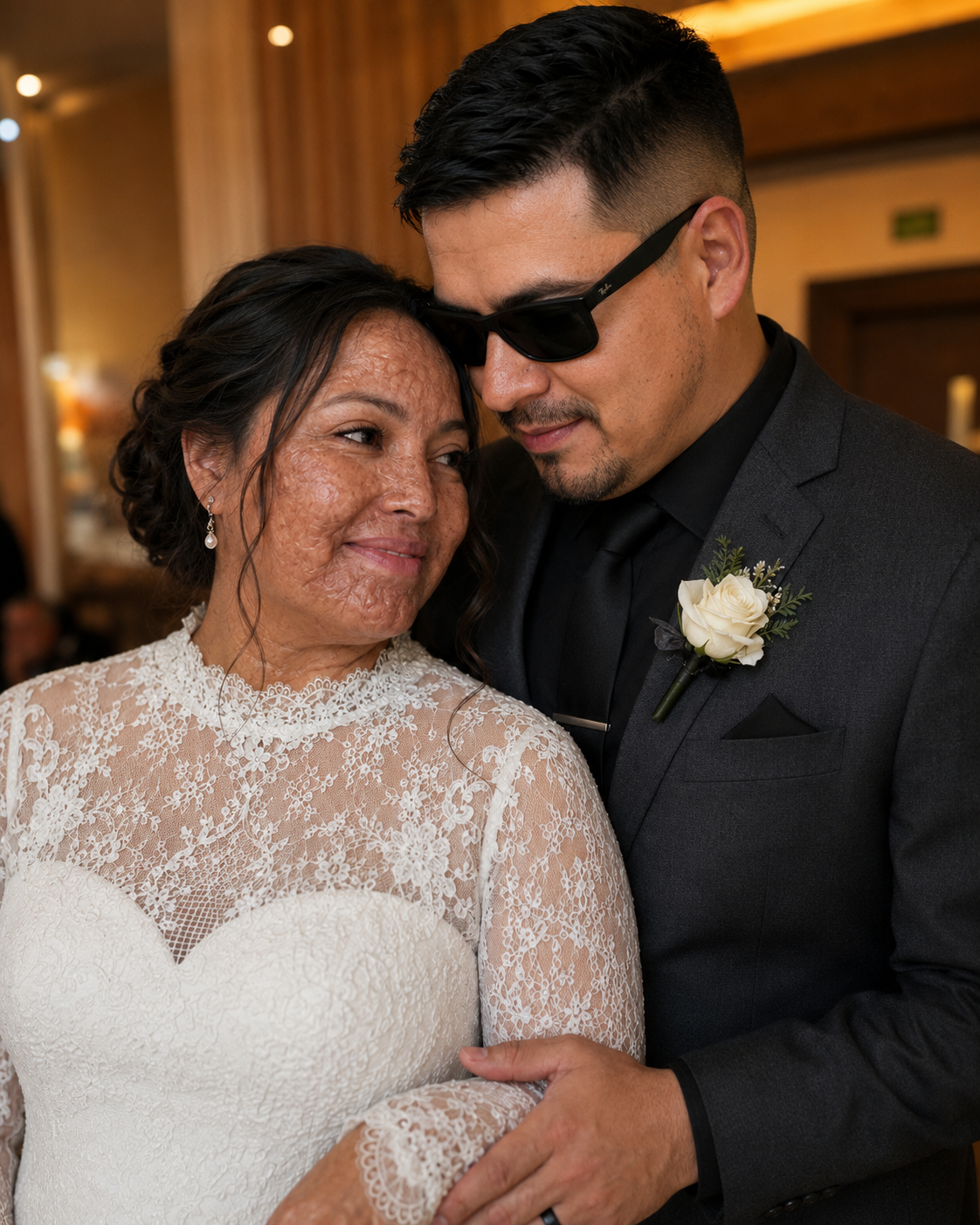 Me casé con un hombre ciego para que nunca viera mis cicatrices. En nuestra noche de bodas, me dijo: "Tienes que saber la verdad que he estado ocultando durante 20 años".