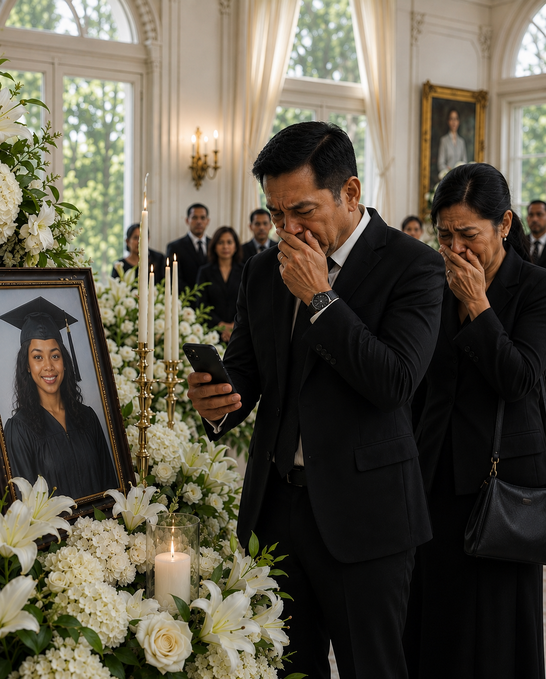 Habang nagmimisa ang kanyang yumaong anak na babae, nakatanggap siya ng mensahe: “Tay, graduation ko bukas”… at sinubukan ng kanyang asawa na kunin ang kanyang telepono.