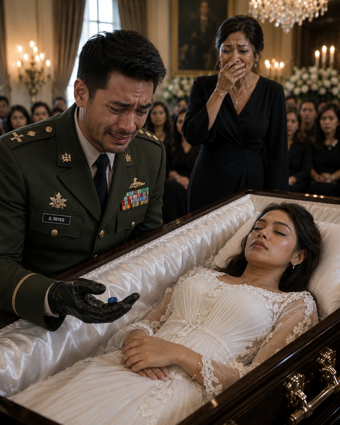Buong bahagi: “Hinalikan ko ang malamig na noo ng aking asawa sa loob ng kanyang kabaong… at nang buksan ko ang kanyang nakakuyom na kamay, nakita ko ang isang navy-blue na butones na napunit nang malakas. Nakilala ko agad ito. Ito ay sa dyaket ng aking kapatid na si Rodrigo. Namutla ang aking ina at bumulong,