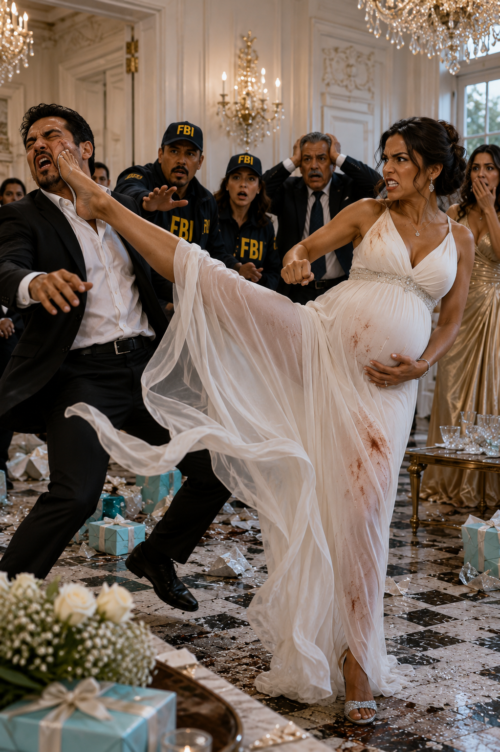 Tenía ocho meses de embarazo de nuestro bebé milagro cuando mi marido trajo a su amante de 22 años a mi baby shower. Cuando les exigí que se fueran, me golpeó contra la mesa de regalos.