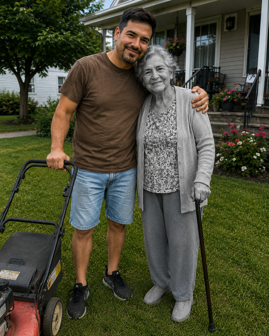 Durante ocho años, corté el césped de mi anciana vecina. Tras su funeral, su abogado me entregó un sobre cerrado y me dijo: «Ella sabía que esto te pertenecía».