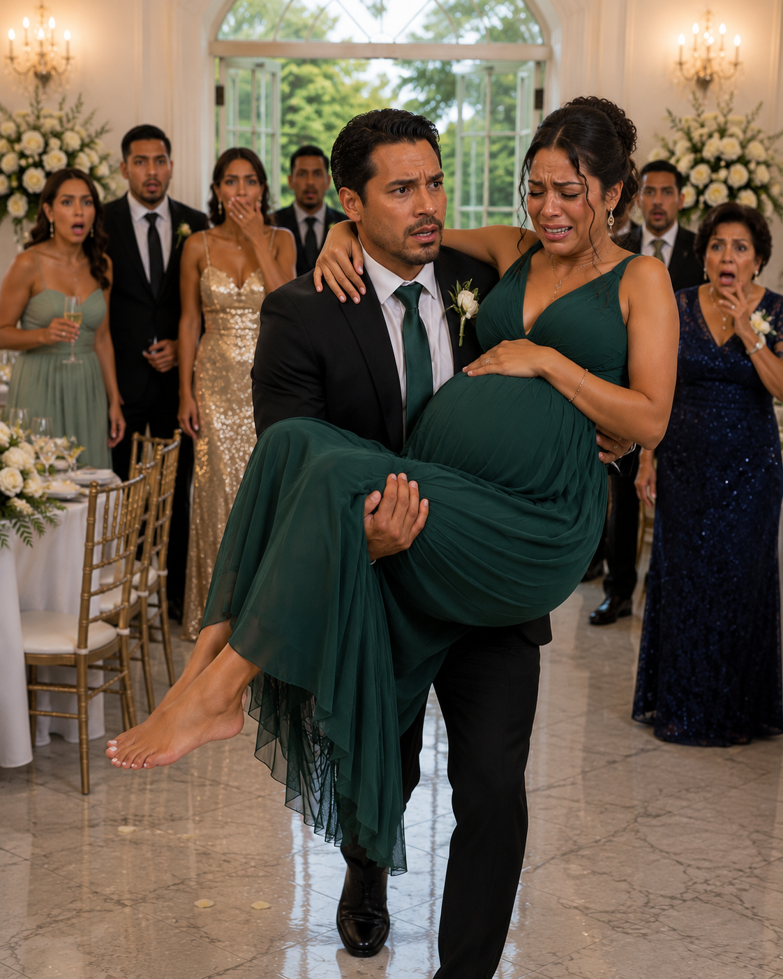 Parte 2: Rompí aguas en medio de la fastuosa boda de mi cuñada en el viñedo, empapando el suelo de mármol bajo mis pies.