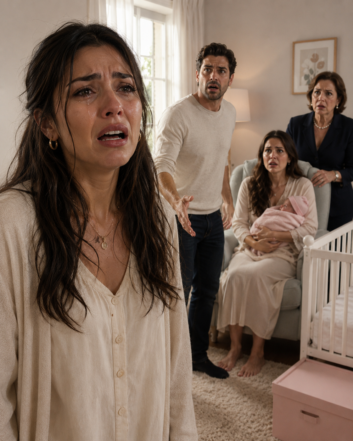 Cinco años después de enterrar a mi esposo, visité a una colega y entré en una luminosa habitación infantil, solo para ver a Daniel Mercer allí, vivo. El hombre al que había llorado sostenía un biberón, mientras mi suegra atendía a otra mujer y a su recién nacido como si fuera una escena familiar normal. Daniel me miró, palideció y dejó caer el biberón al suelo. Fue entonces cuando comprendí que el ataúd había estado vacío. Antes del anochecer, la mentira que protegía a toda su familia los destruiría a todos.
