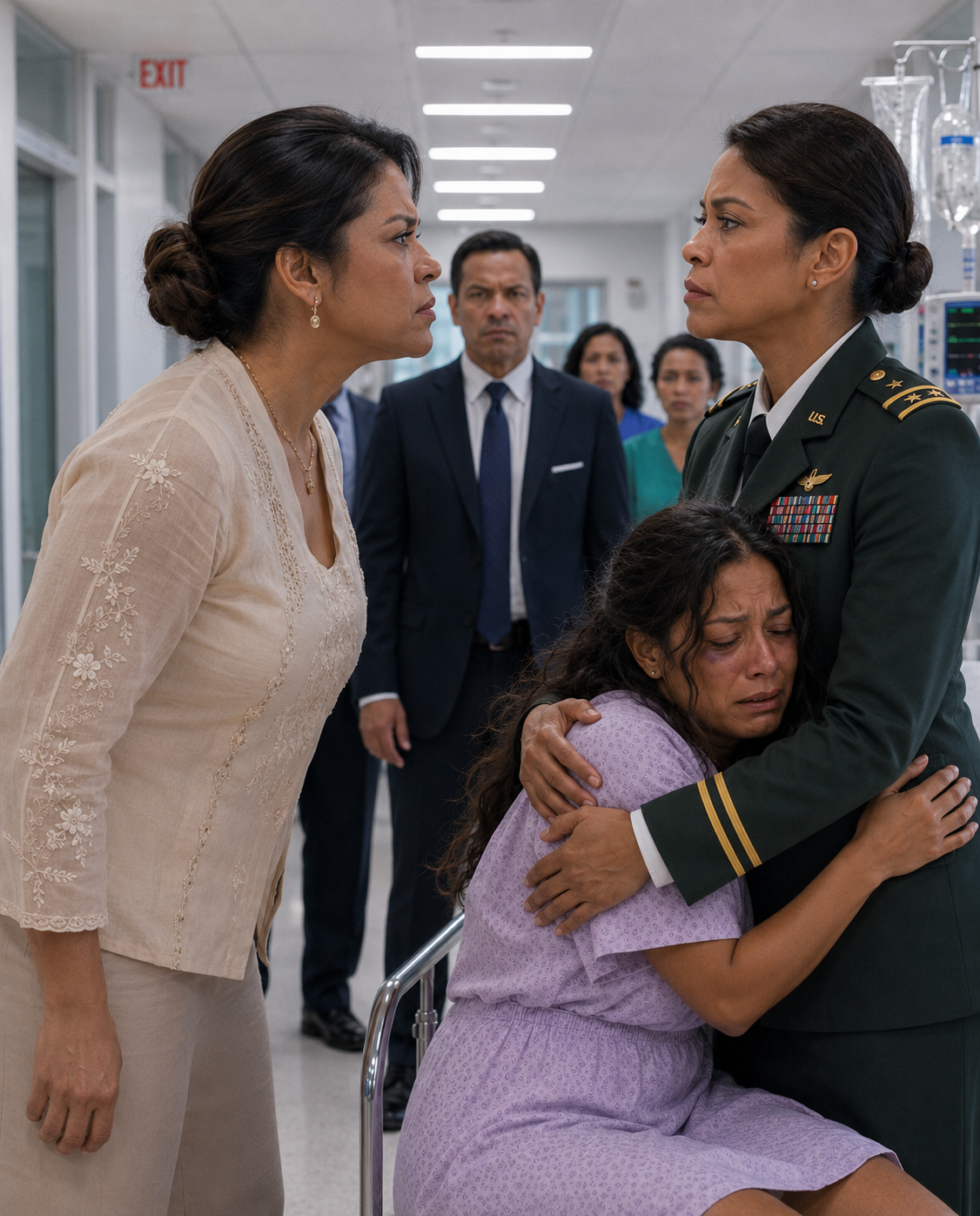 «Mamá… Por favor, ven a buscarme». Una coronela del ejército estadounidense corrió al hospital tras recibir una llamada desesperada de su hija, pero la familia de su marido jamás imaginó quién entraría por esa puerta.