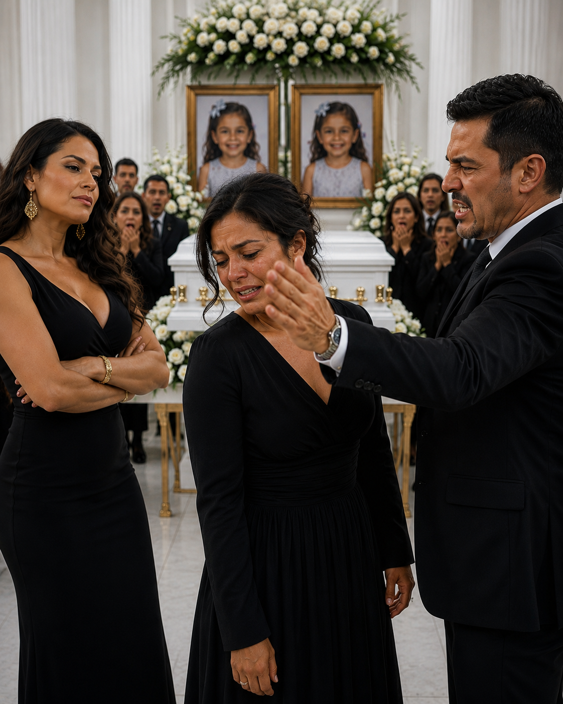 En el funeral de mis gemelos, mi esposo llegó con su amante, insultándome frente a sus ataúdes… y cuando le pedí que se callara, me golpeó y susurró: «Di una palabra más y morirás con ellos». Pero la verdad sobre la muerte de mis hijos lo destruirá para siempre.