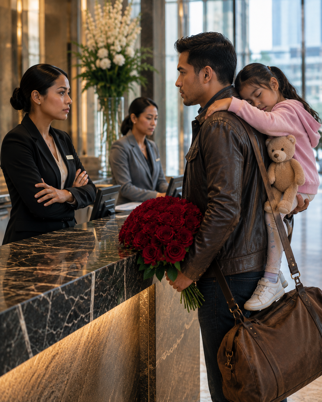 Isang balo na amang tinanggihan sa sarili niyang hotel habang kayakap ang kanyang natutulog na anak na babae... ngunit nang mapagtanto ng mga staff kung sino talaga siya, huli na ang lahat.