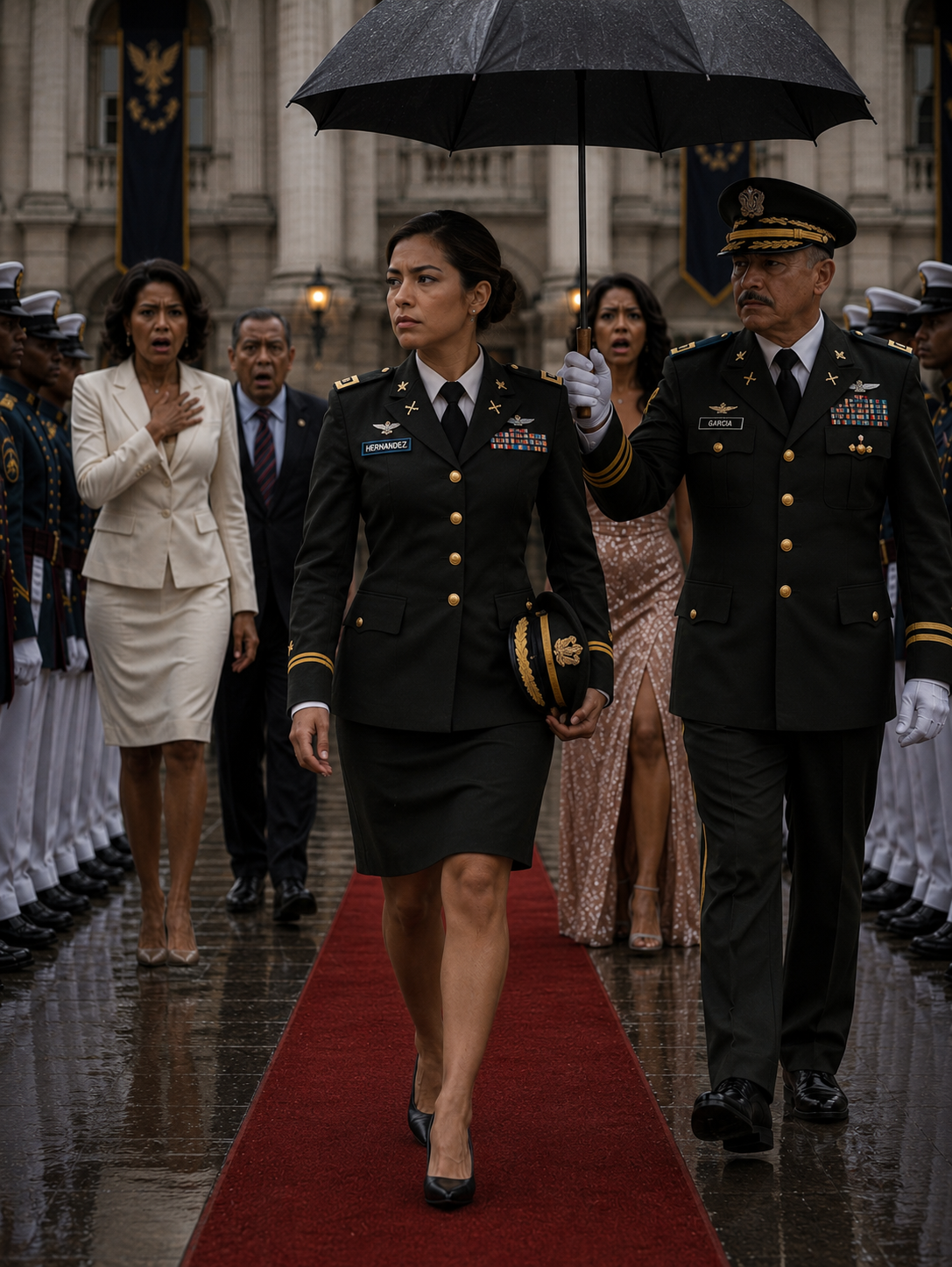 Mi padre me arrebató la única entrada VIP para mi graduación de la academia militar, se la dio a mi hermanastra y me empujó bajo la lluvia, diciéndome que ni siquiera merecía estar allí. Pensaba que yo era solo un soldado insignificante que se perdería entre la multitud. Lo que no se daba cuenta era de que toda la ceremonia estaba en pausa esperándome, porque yo era el graduado distinguido y no podían empezar sin mí.