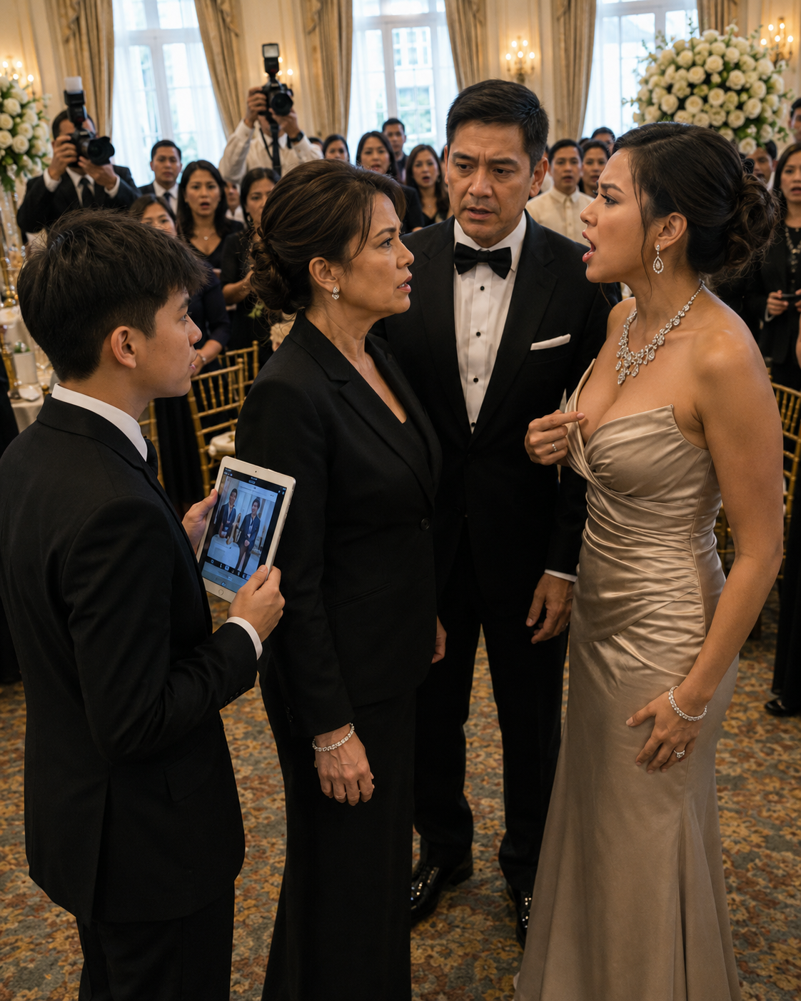 Pumasok ang Kasambahay Ko sa Nakasaradong Kwarto Ko at Sabi: Pumasok Lang Siya sa Gala Suot ang Iyong Gown, Mga Diyamante, at Pangalan Mo. Akala ng Asawa Ko Itinago Niya Ako, Pero Ginawa Na Ng Anak Ko Ang Ballroom na Checkmate.