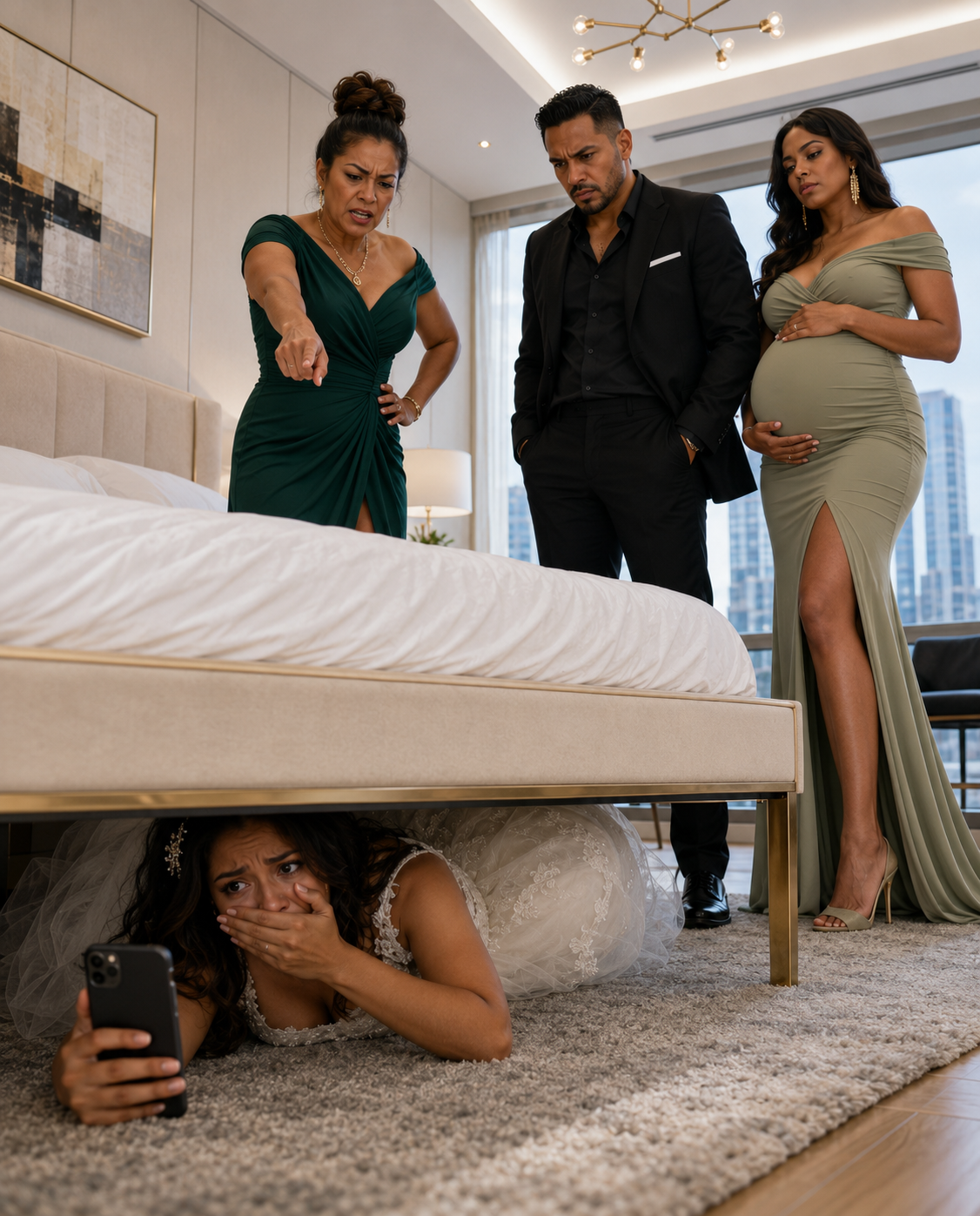 La noche de mi boda, me metí debajo de la cama con la intención de sorprender a mi marido con una broma.