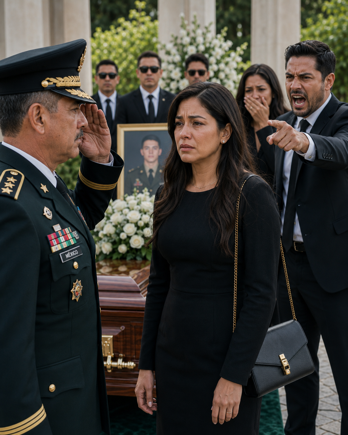 Diez años después de que mi familia me desheredara por convertirme en médica militar, regresé al funeral de mi abuelo. Mi padre miró mi uniforme y se burló: “¿Todavía sigues cosiendo soldados?” Pero antes de que pudiera responder, un alto mando de la Sedena cruzó el salón, se cuadró frente a mí y dijo: “Es un honor volver a verla, coronel Salazar.” Mi padre se quedó helado… porque en ese instante entendió que la hija que había despreciado ya no era alguien a quien pudiera humillar.