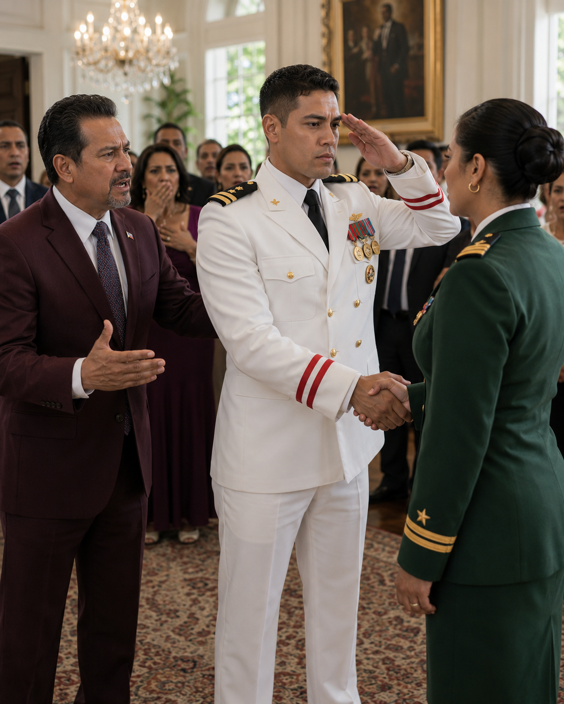 Mi padre dijo que le daba vergüenza presentarme al prometido de mi hermana, un comandante de los Navy SEAL, pero cuando me estrechó la mano, retrocedió y me saludó como «almirante, señora», todos guardaron silencio…