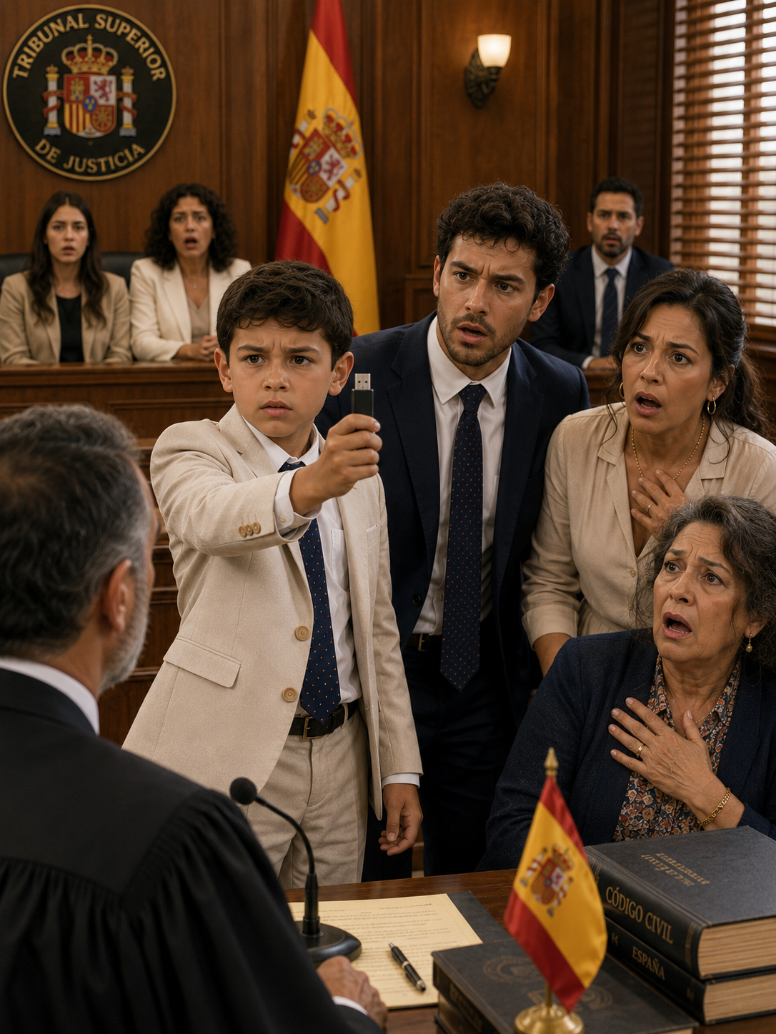 Un niño de 9 años sacó una memoria USB en medio del tribunal… y reveló el secreto que su padre multimillonario creía oculto para siempre.