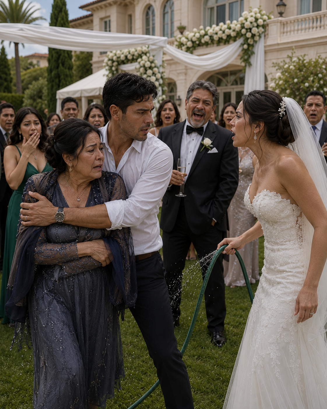 La boda terminó antes de que el agua dejara de correr