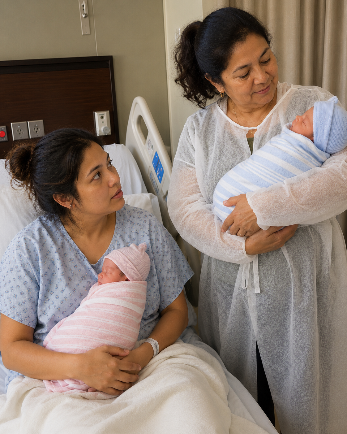 «Solo importa el niño», susurró mi suegra mientras apartaba a mi hija gemela. Lo que hizo la enfermera dejó a todos en silencio.