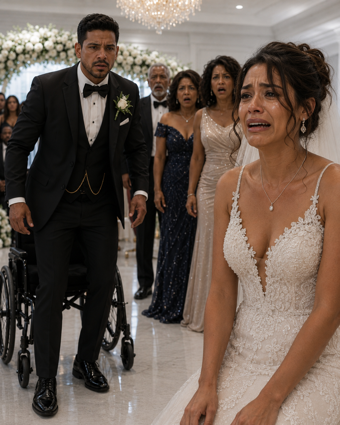 Mis padres y mi hermana menor se rieron a carcajadas en mi boda. «Claro, solo una inválida se casaría con una fracasada como ella»,