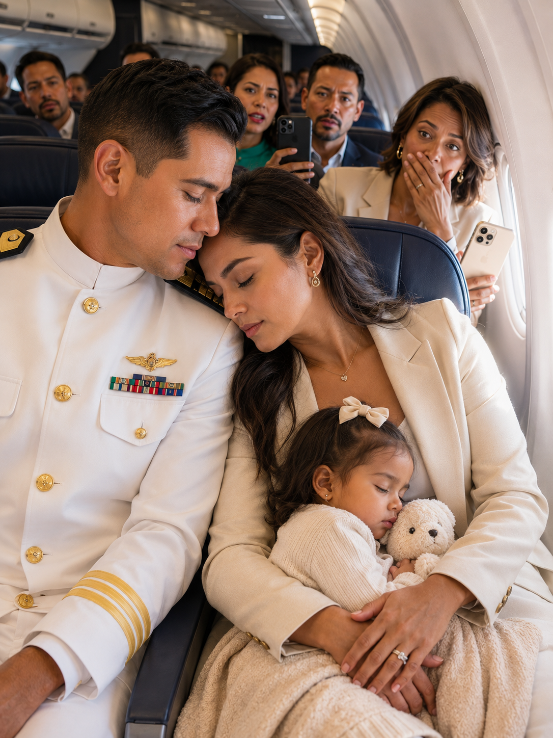 Tras mi divorcio, fingí dormir sobre el hombro de un comandante de la Guardia Costera para evitar que los pasajeros lo filmaran. Horas después, mi ex usó la foto viral en mi contra, hasta que una foto oculta reveló que ya conocía a la desconocida.