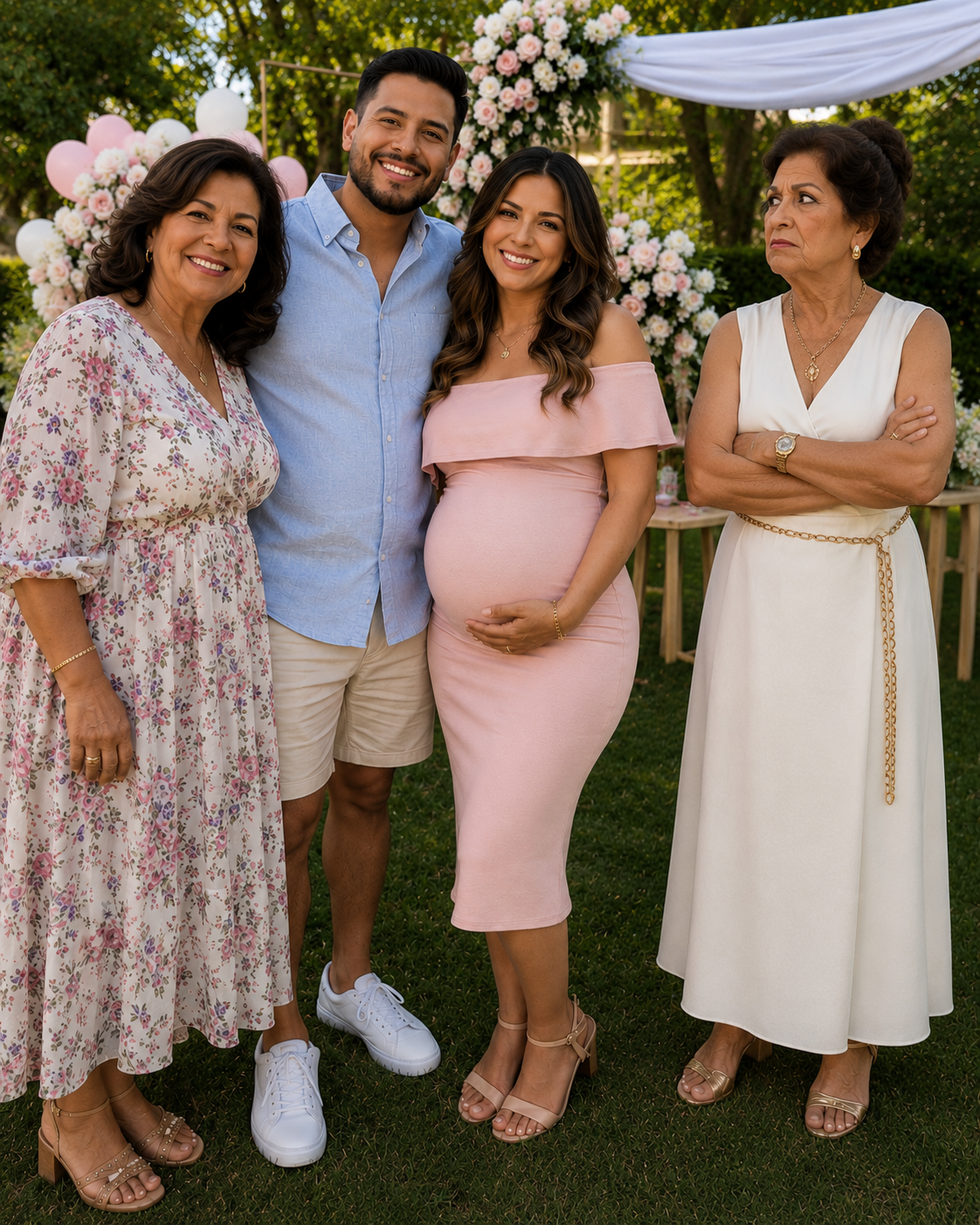Mi suegra me sugirió a gritos que dejara de comer por dos en mi propio baby shower; la respuesta de mi madre la hizo salir corriendo de casa.