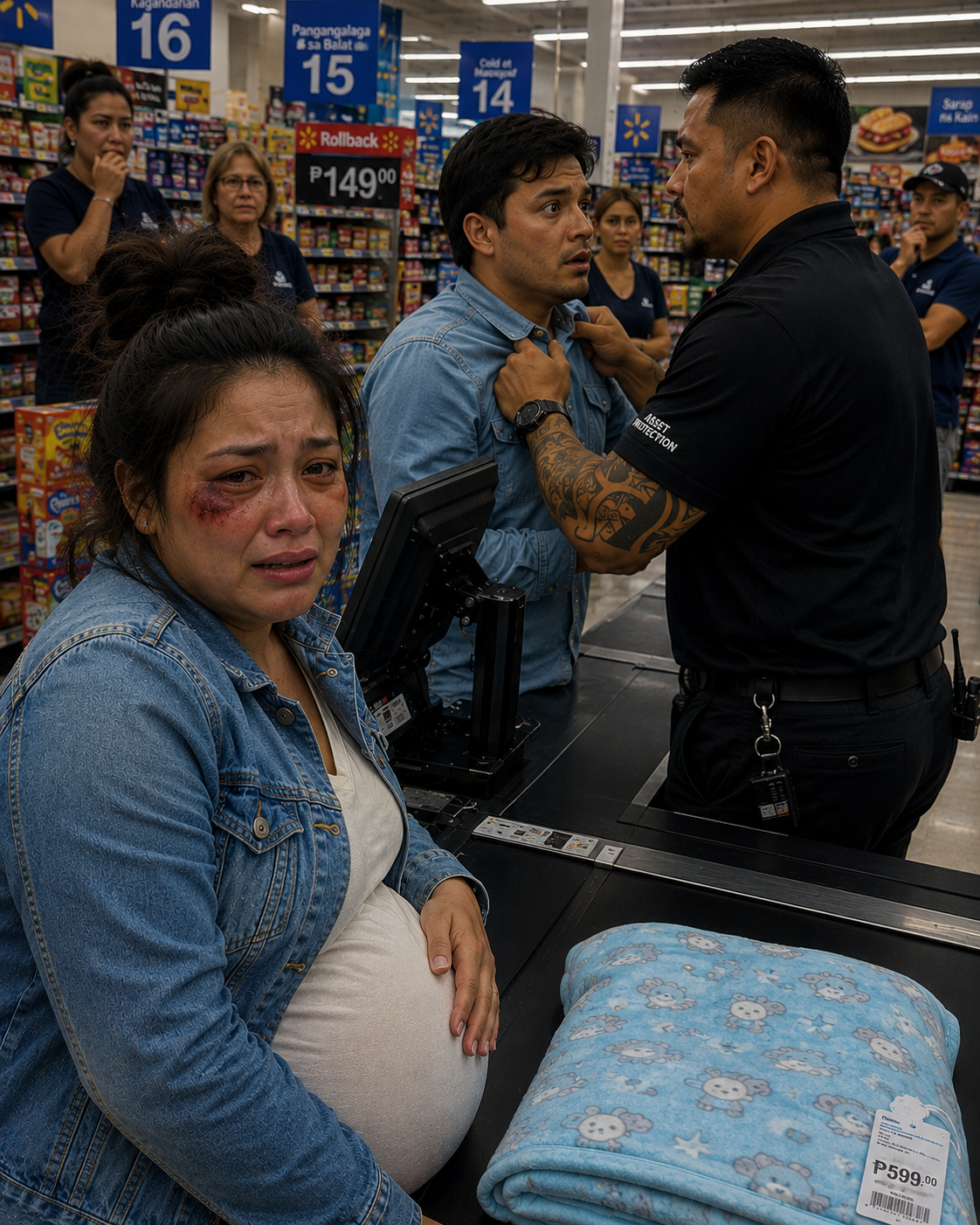 Ibinagsak ng aking asawa ang aking walong buwang buntis na tiyan sa isang checkout counter sa ibabaw ng isang $14 na kumot para sa sanggol. Habang ako'y nahuhulog at nakahawak sa aking tiyan, sumigaw siya, "Ikaw na sakim na babae! Hindi namin sinasayang ang pera ko sa mga walang kwentang basura para sa sanggol!" Nawala ang kanyang ngiti nang lumapit ang tagapamahala ng tindahan at hinawakan siya, ilang sandali pa ang lumipas, ang mga sikretong mas malala pa sa inaakala ng sinuman ay nabunyag.