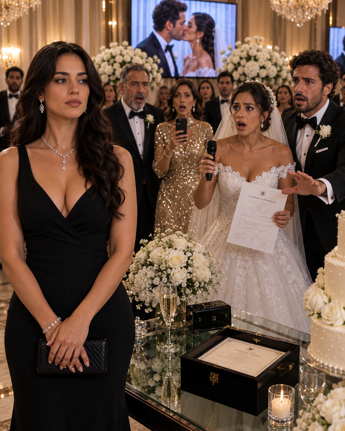 Mis padres me prohibieron asistir a la boda de mi hermana, diciéndome: «Si vienes, no vuelvas a llamarnos familia». Así que me quedé en casa y envié una sola caja de regalo negra. En el instante en que la abrieron, la celebración se detuvo.
