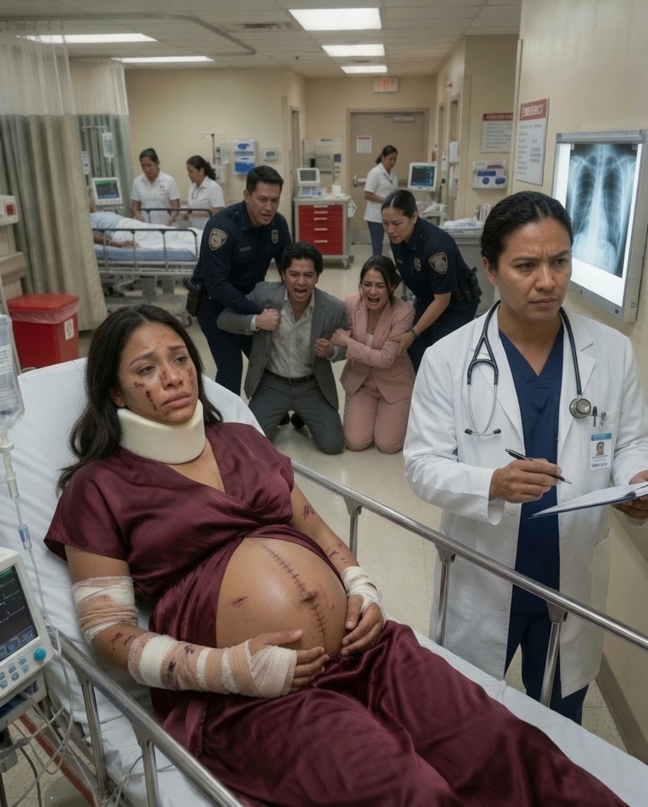 Mi marido me maltrataba a diario. Tenía cinco meses de embarazo, sufría una hemorragia interna y tenía tres costillas rotas, mientras mi marido lloraba a mi lado: «¡Se cayó por las escaleras, doctor! ¡Por favor, sálvela!». Esperaba compasión. En cambio, el cirujano me miró fijamente las heridas con ojos fríos y penetrantes. No me hizo ni una sola pregunta. Simplemente miró a mi marido, activó la alarma y ordenó: «Cierren las puertas. Llamen a la policía».