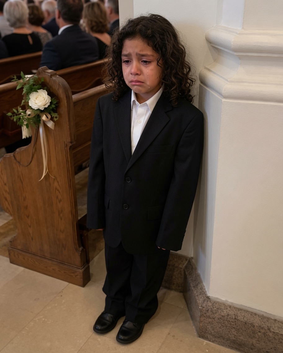 En el último minuto antes de la boda de mi exmarido, su prometida le dio a mi hija de 9 años un traje de niño demasiado grande en lugar del vestido de damita de honor. Lo que hizo mi exsuegro después dejó a la novia sin palabras.