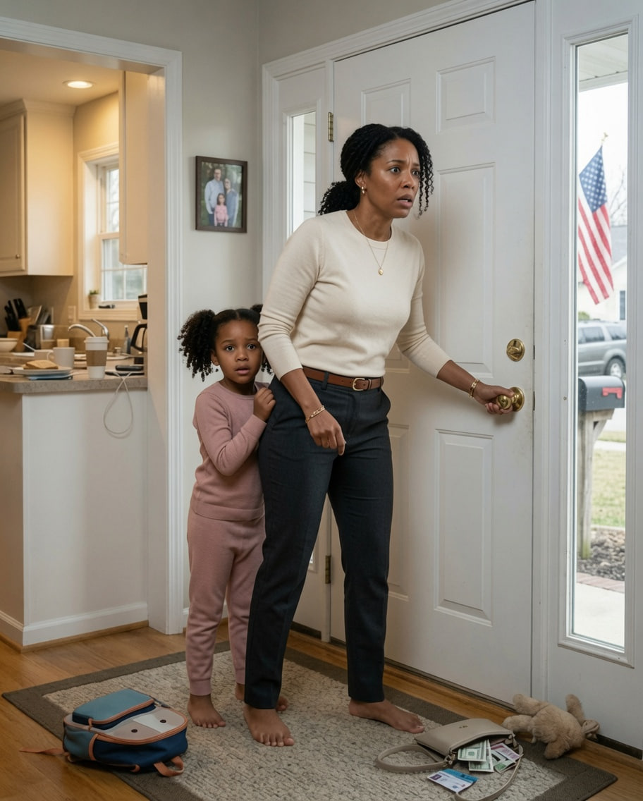 Full part: “My husband had just left for a business trip when my six-year-old daughter whispered, ‘Mommy… we have to run. Now.’ I asked her, ‘What? Why?’. She was trembling as she said, ‘There’s no time. We have to get out of the house right now.’ I grabbed our bags and reached for the door… and that’s when it happened.”