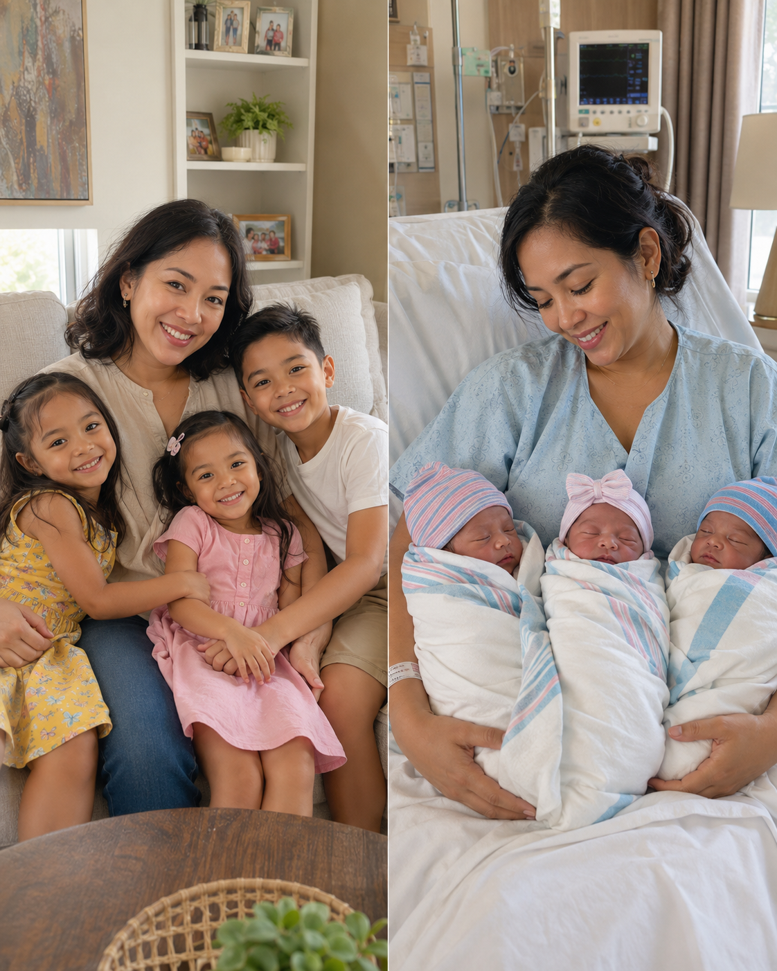 LUMABA ANG ASAWA KO ANIM NA LINGGO PAGKATAPOS IPINANGANAK ANG AMING MGA TRIPLETS DAHIL "SOBRA NA ANG TATLONG SANGGOL"—WALONG TAON ANG MALIPAS, NAGSIMULA SIYA SA AKING PINTO NA NAGMAMAMAHALANG MAGKITA NA MAGKITA SA MGA BATA NA INIWAN NIYA