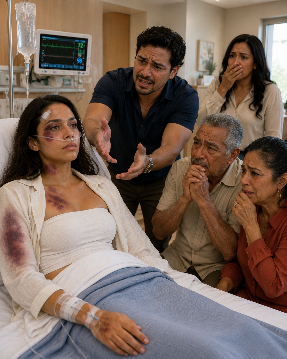 Mi esposo me golpeó tan fuerte que desperté en la UCI, apenas pudiendo respirar. Cuando les rogué a mis padres que me ayudaran, me respondieron fríamente: «Tú lo elegiste. Asume las consecuencias». Susurré en voz baja: «De acuerdo». Desde mi cama de hospital, retiré mi nombre de la garantía de la casa de sus sueños. Su pago inicial de 55.000 dólares desapareció de la noche a la mañana, pero eso fue solo lo primero que pensaba recuperar. No tenían ni idea de quién sería la próxima víctima.