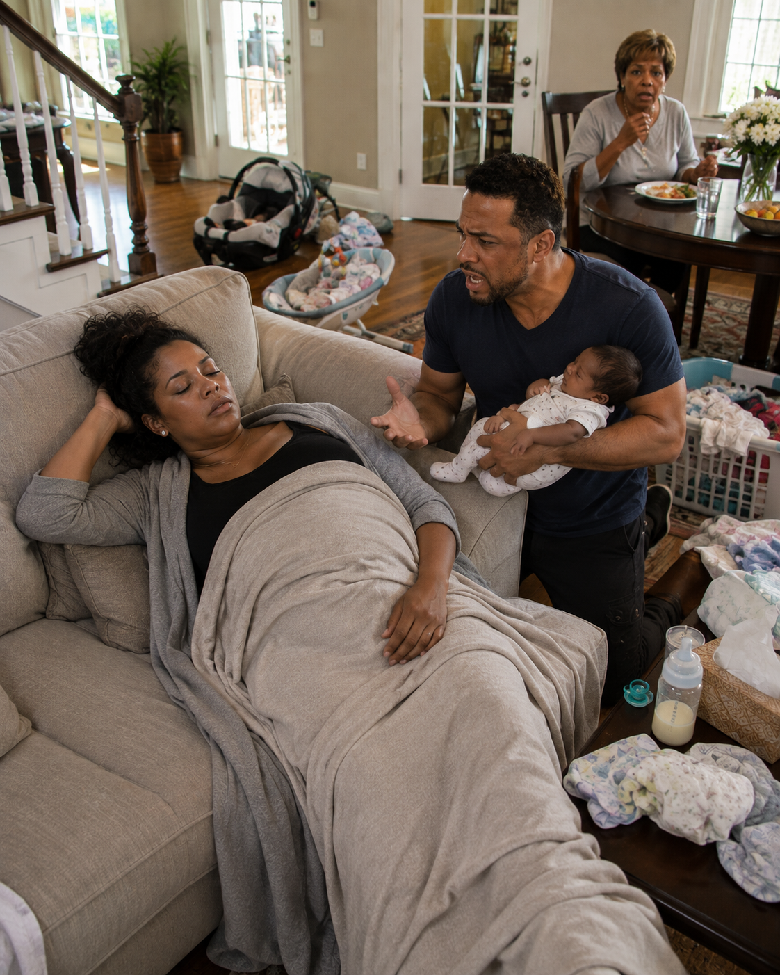 I CAME HOME EARLY AND FOUND MY WIFE UNCONSCIOUS WHILE MY MOTHER ATE THE DINNER SHE HAD FORCED HER TO COOK—THEN I CHECKED THE NURSERY CAMERA