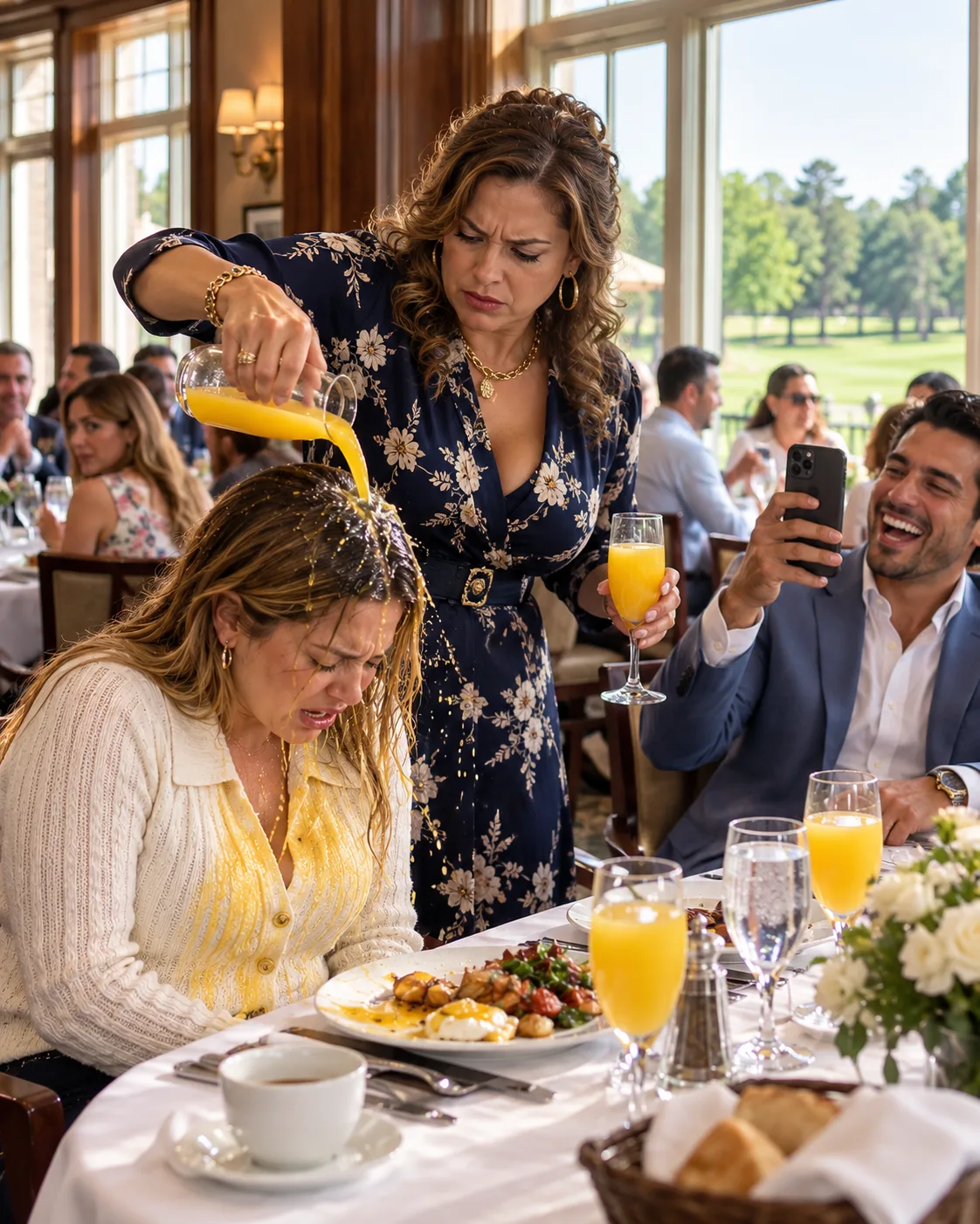 EN EL BRUNCH, MI MADRE ME LLAMÓ BASURA Y ME VACIÓ SU MIMOSA EN LA CABEZA — MIS HERMANOS LO GRABARON RIÉNDOSE, PERO SEIS HORAS DESPUÉS UN DESCONOCIDO COMPARTIÓ EL VIDEO Y KEVIN DEJÓ DE REÍR