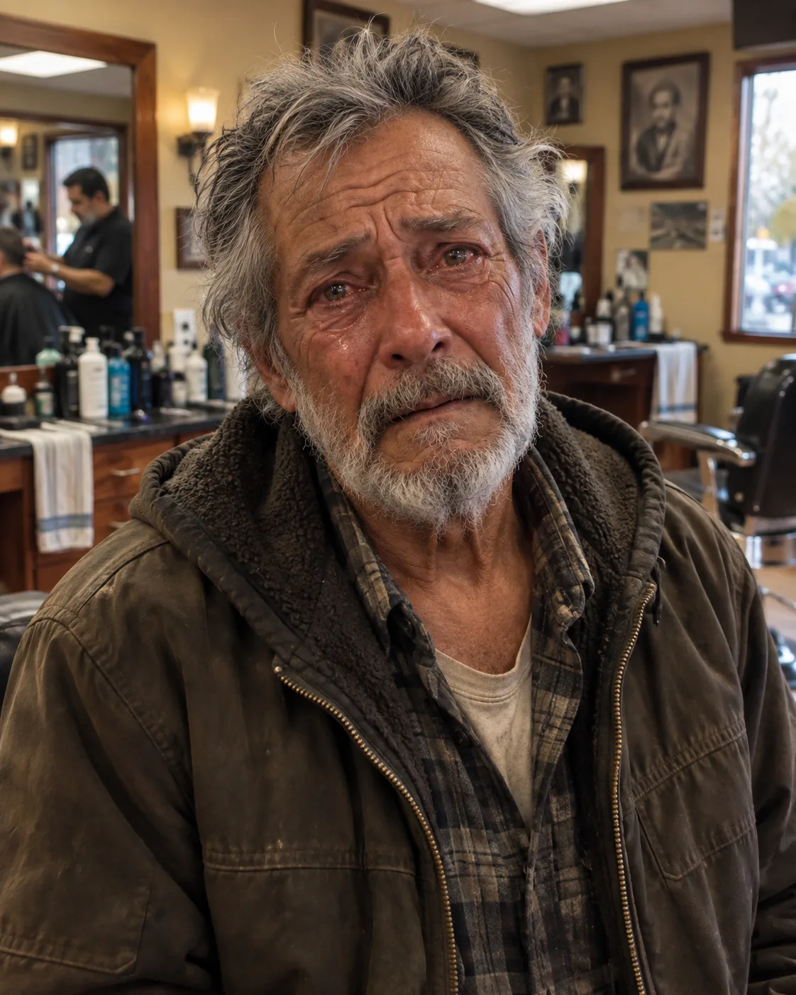LE CORTÉ EL CABELLO GRATIS A UN HOMBRE SIN HOGAR DESPUÉS DE QUE MIS COMPAÑERAS LO RECHAZARON — ENTONCES SONRIÓ Y ME DIJO: «TENGO UNA SORPRESA PARA TI»