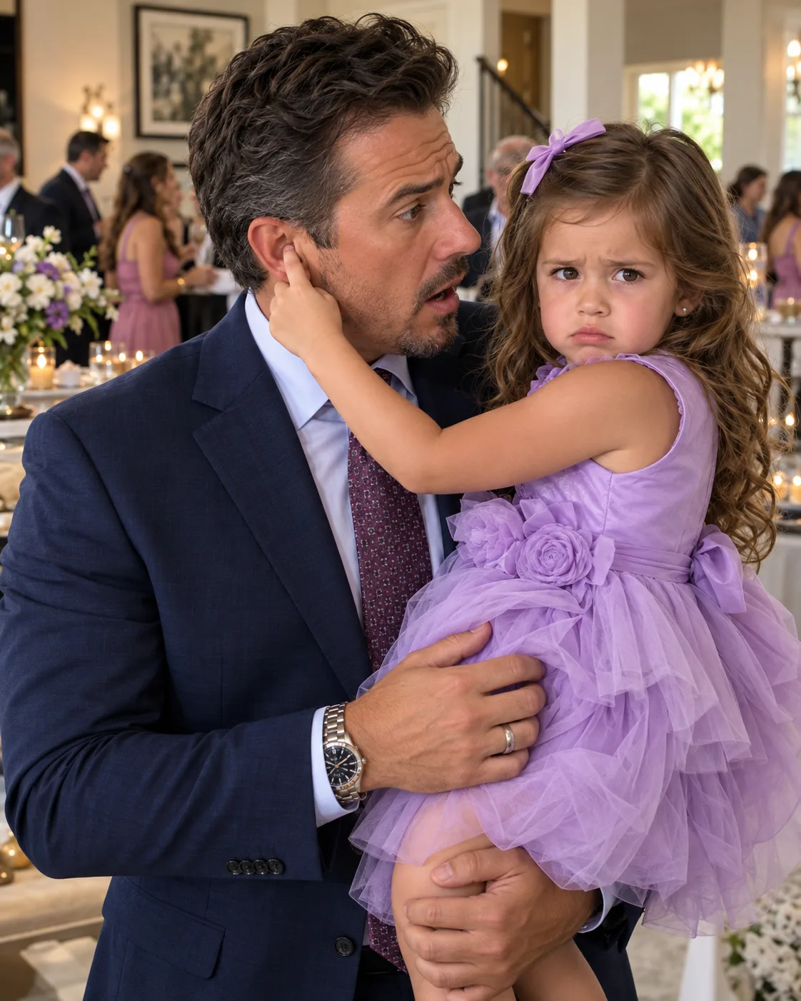 Mi hija de 4 años señaló la oreja de mi jefe y repetía: «Papá está ahí» —pero mi marido había fallecido, así que, al mirar más de cerca, no podía creer lo que realmente estaba señalando.