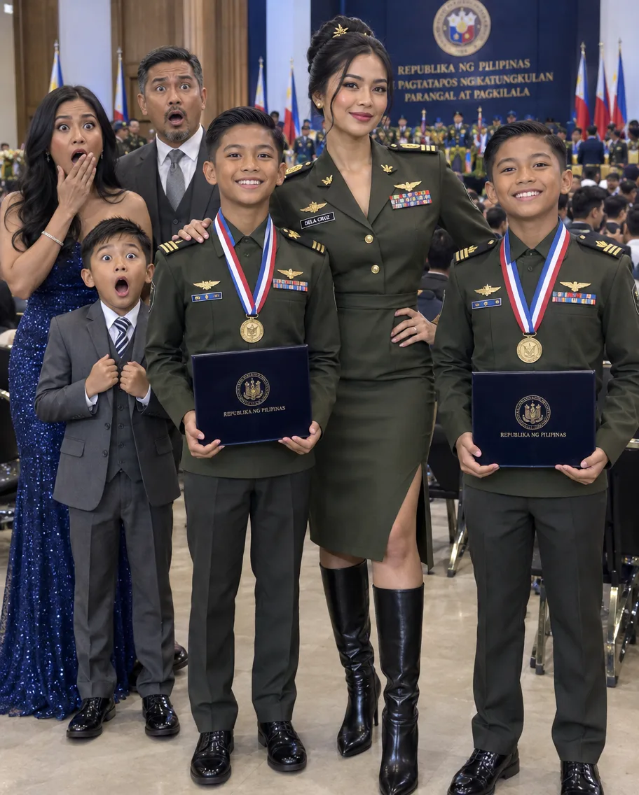 LABINTATLONG TAON MATAPOS AKONG IWAN NG ASAWA KO HABANG BUNTIS, NAKITA NIYA SA GIANT SCREEN ANG KAMBAL NA ANAK NAMIN NA TUMANGGAP NG PINAKAMATAAS NA PARANGAL SA MILITARY CEREMONY—AT ANG PAGSUBOK NIYANG BAWIIN SILA ANG NAGBUNYAG SA SEKRETONG NAGPABAGSAK SA BUONG ANGKAN NIYA