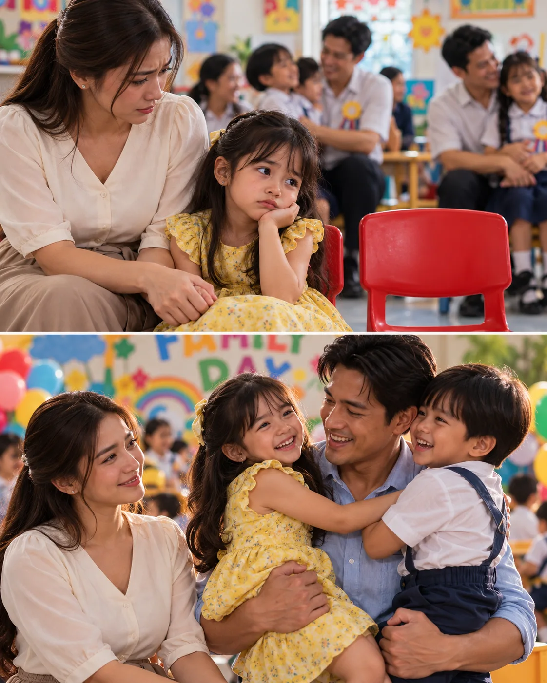NOONG FAMILY DAY, INIWAN AKO NI PAPA PARA SAMAHAN ANG ANAK NG KABIT NIYA—PERO NANG MAY BATANG NAGPAHIRAM SA AKIN NG KANYANG TATAY, HINDI NIYA INAKALANG DARATING ANG ARAW NA AKO MISMO ANG TATANGGING UMUWI SA KANYA