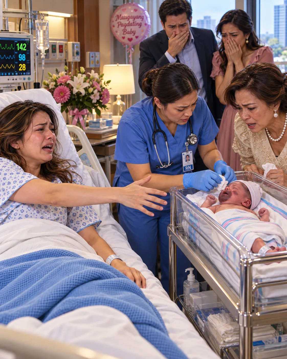PAGKARINIG NG MOTHER-IN-LAW KO NA NAILUWAL KO NA ANG BABY, PUMASOK SIYA SA HOSPITAL ROOM HABANG TULOG AKO AT PINAHIRAN NG ITIM NA SUBSTANCE ANG BUONG KATAWAN NG NEWBORN KO. THEN SUMIGAW SIYA: “TINGNAN N’YO! HINDI KAMUKHA NG ANAK KO ANG BABY!” PAGGISING KO, SINAMPAL PA AKO NG SARILI KONG NANAY—PERO ISANG NURSE ANG AGAD NAKAPANSIN SA KATOTOHANAN.