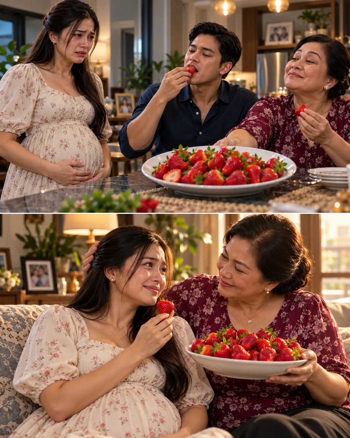 BUMILI AKO NG DALAWANG KILONG STRAWBERRY DAHIL SA PAGLILIHI, PERO KINAIN NG ASAWA AT BIYENAN KO LAHAT NG MATATAMIS NA PARTE AT PINAGTIRHAN LANG AKO NG MGA NGATANGATA NILA. NANG MAKITA KO ANG PLATO, IBINALIGTAD KO ANG MESA AT TINAWAGAN ANG NANAY KO—PERO THAT SAME NIGHT, MAY NADISKUBRE AKONG ₱480,000 TRANSFER PAPUNTA SA BIYENAN KO.