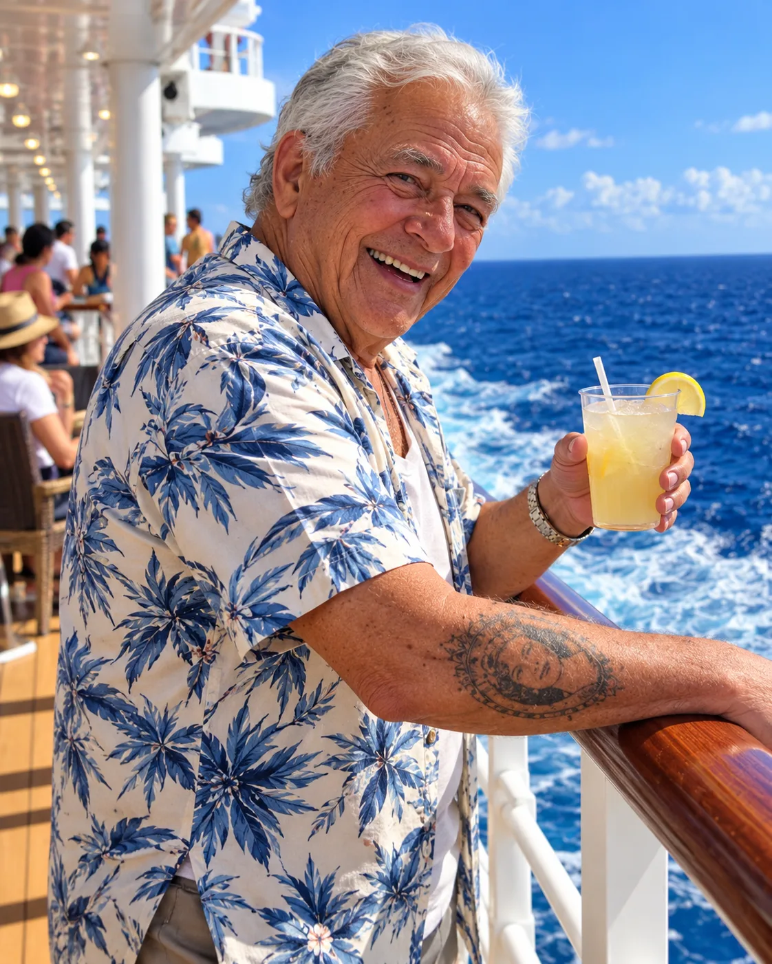 SA KAARAWAN NG AKING 78-ANYOS NA AMA, ISINAMA KO SIYA SA ISANG CRUISE—PERO NANG MAKITA NG CREW ANG TATTOO SA KANYANG BRASO, ISANG LIHIM NA 55 TAONG NAKATAGO ANG NABUNYAG!